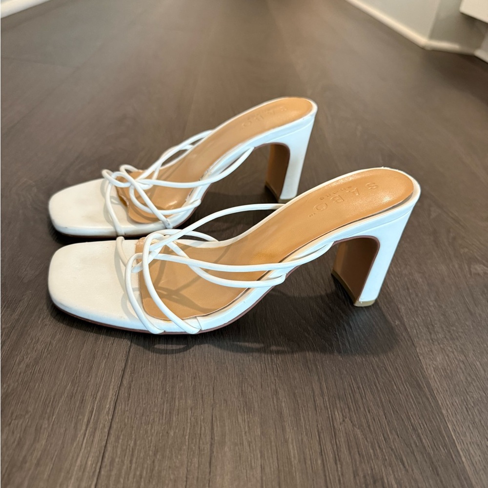 Sabo Skirt White Strappy Heeled Sandals
